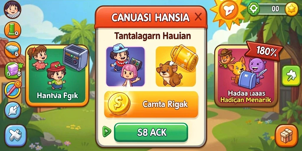 Tampilan grafis menawan dari pemandangan hutan.