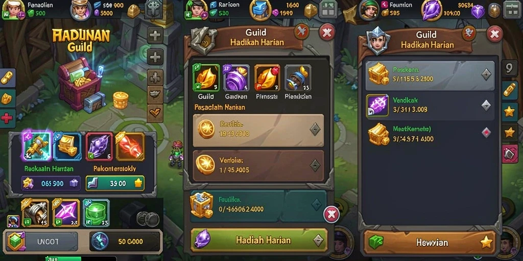Gambar karakter utama dalam aksi heroik.